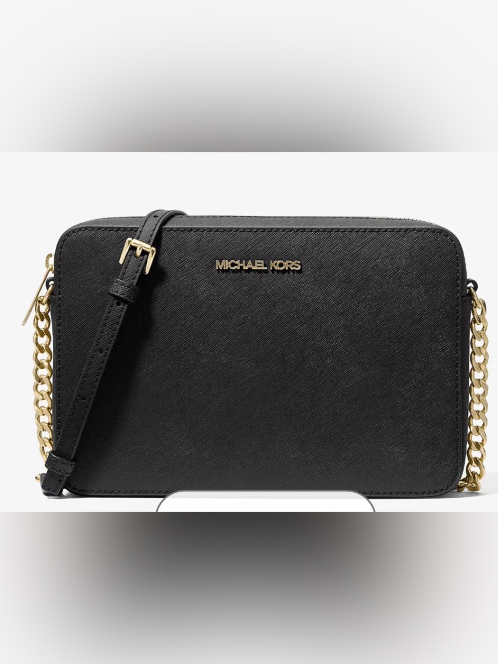 Michael Kors Black Crossbody with Gold Chain